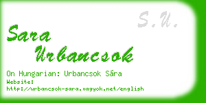 sara urbancsok business card